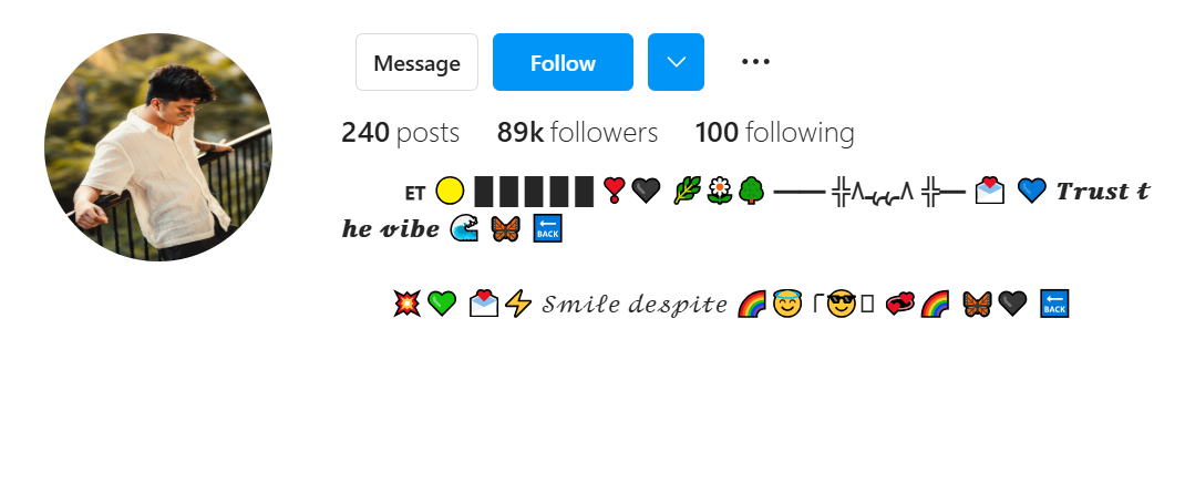 Facebook Stylish VIP Text Bio